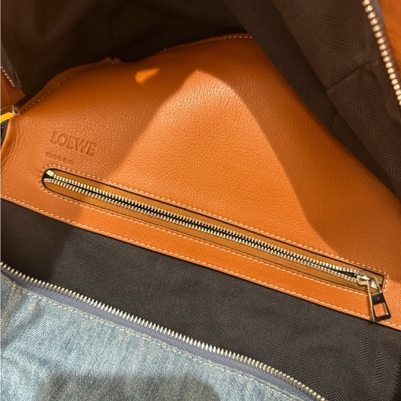 Loewe Tan Leather and Denim Backpack - Picture 9 of 16